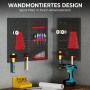 Schwarzes, rotes HOMCOM Stahl-Lochwandsystem mit Werkzeugen, wandmontiert für Werkstatt-Ordnung.
