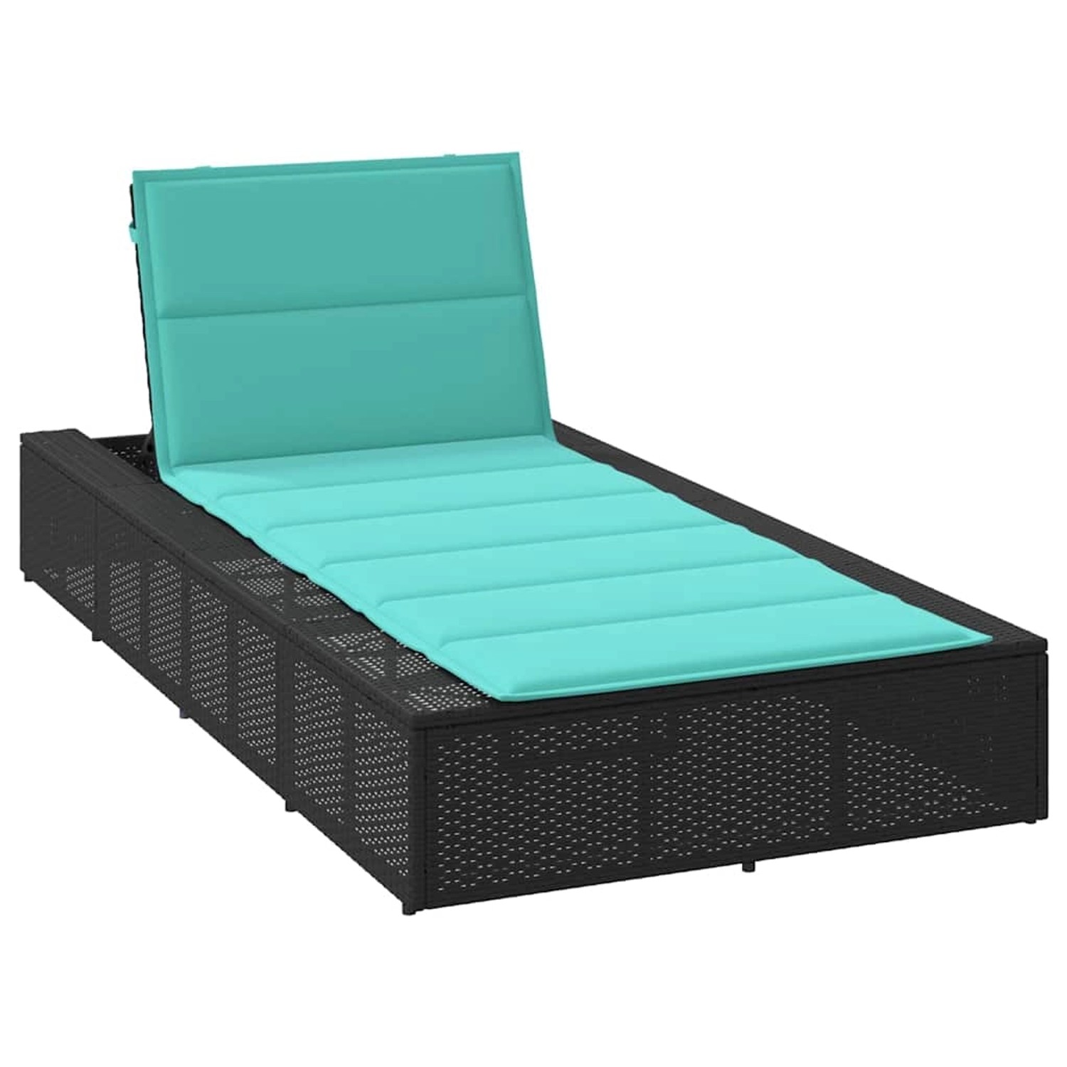 vidaXL Sonnenliege mit Schwebender Auflage Schwarz Poly Rattan 4104210