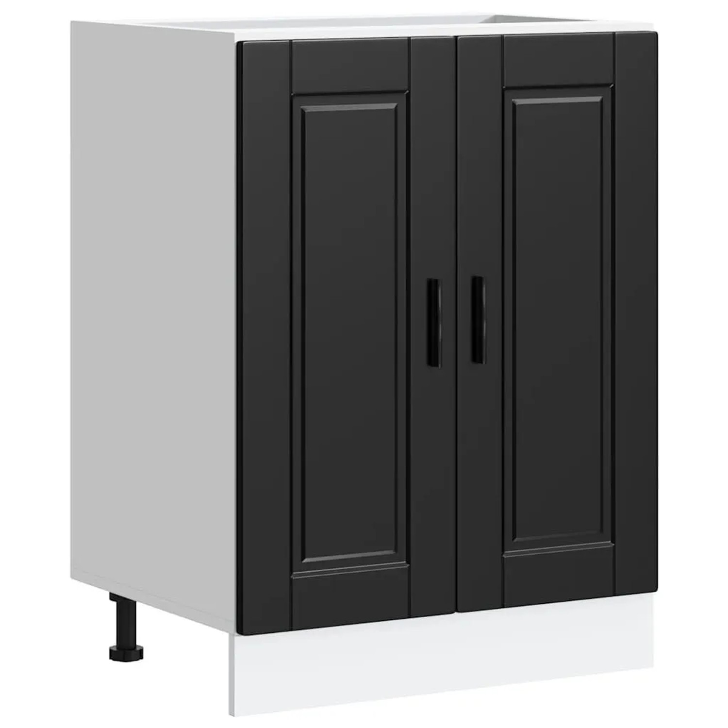 DELUKE Küchenunterschrank THEO Schwarz 60x46x81,5cm Küche Unterschrank Mit Türen