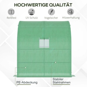 Furnicato Foliengewächshaus Tomatengewächshaus 200x100x215 Cm Grün Mit Mesh Fenster