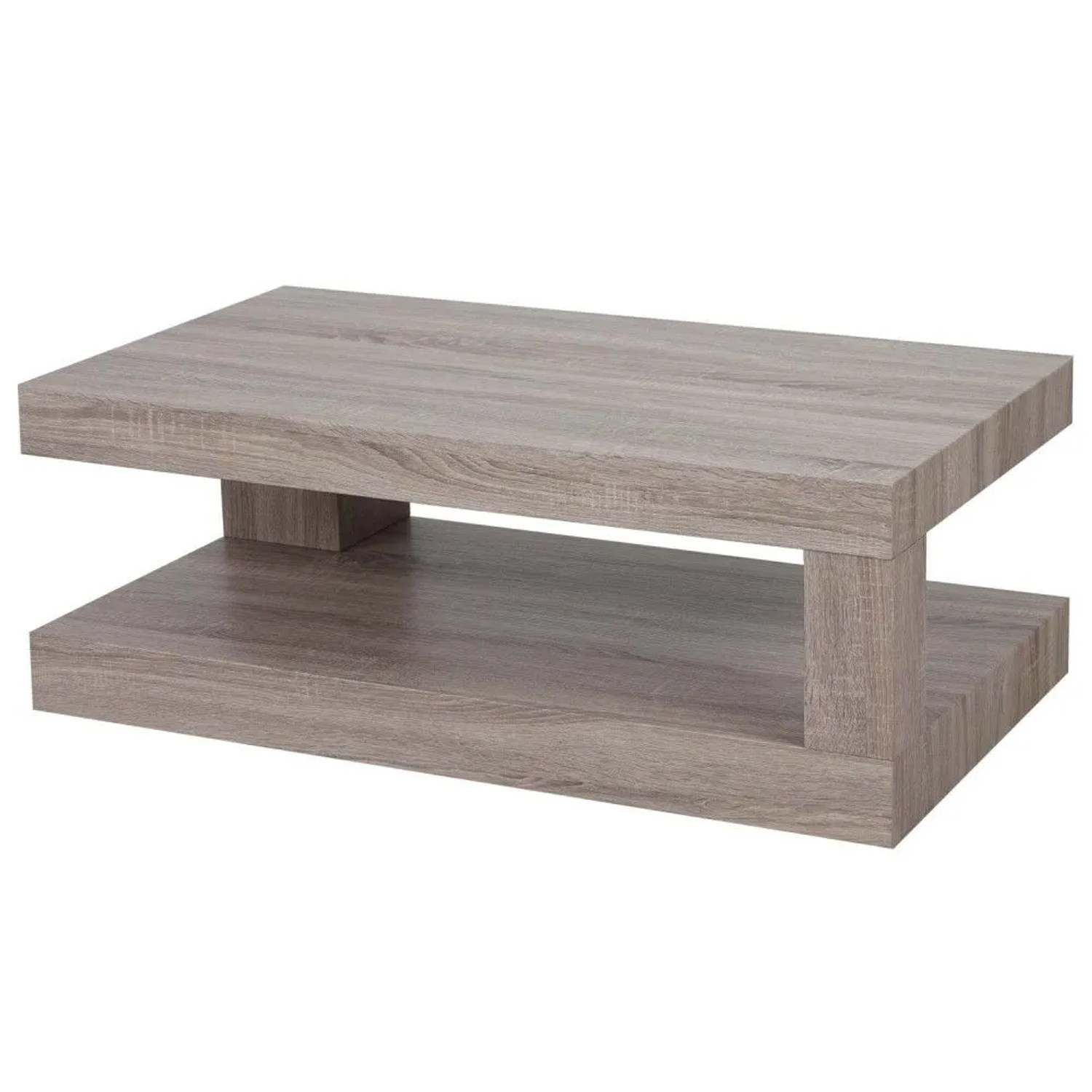 MCW Couchtisch A32 3D-Struktur Dunkle Eicheoptik