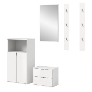 Inn.Furn Garderoben-Set 5-teilig in Weiß Hochglanz 184 cm SystemX