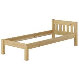 Erst-Holz Schönes Einzelbett 100 x 200 cm Futonbett Holzbett Kiefer Massiv Rollrost inkl.