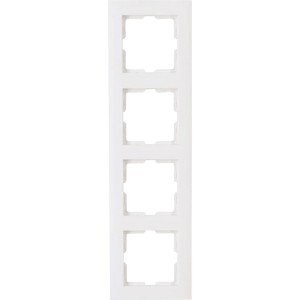 Kopp Abdeckrahmen 4-fach Athenis, reinweiß, für Schalter und Steckdosen.
