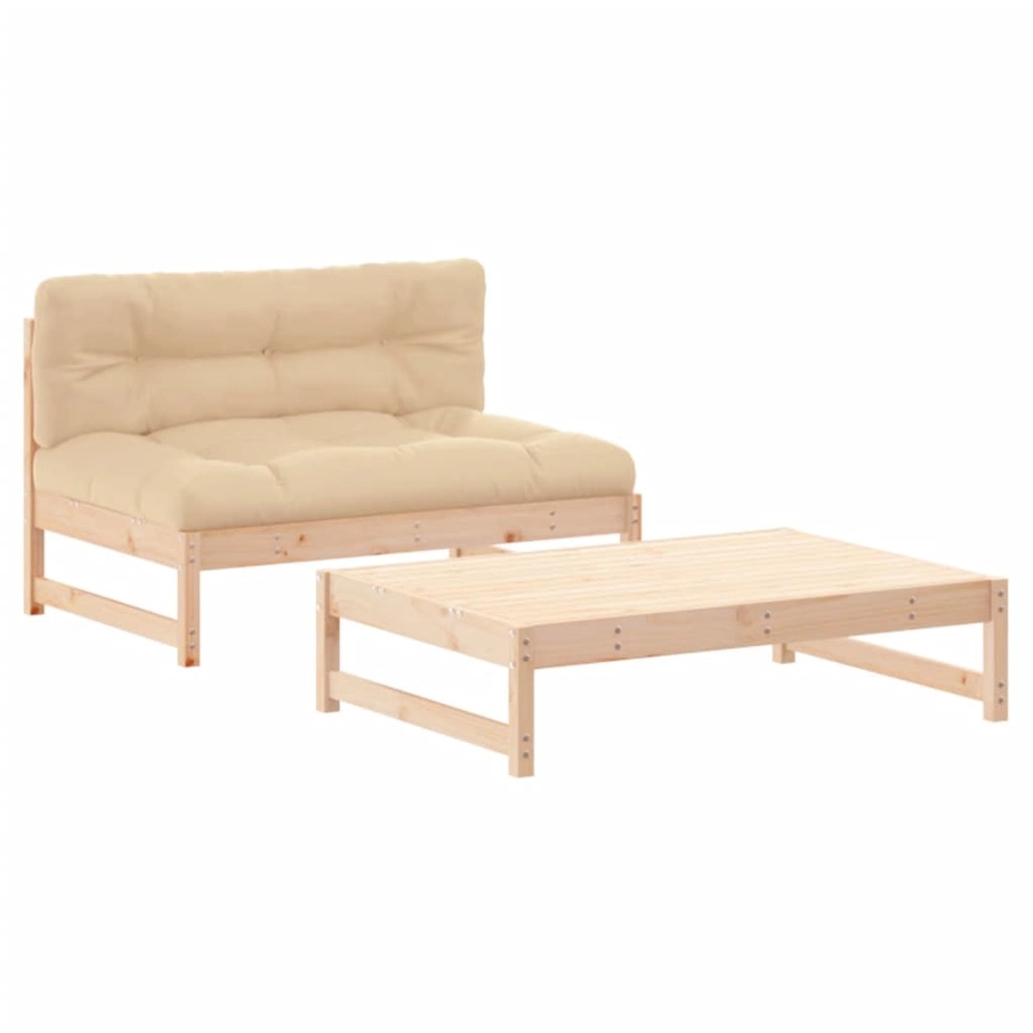 vidaXL 2-tlg Garten-Lounge-Set mit Kissen Massivholz Modell 1 günstig online kaufen