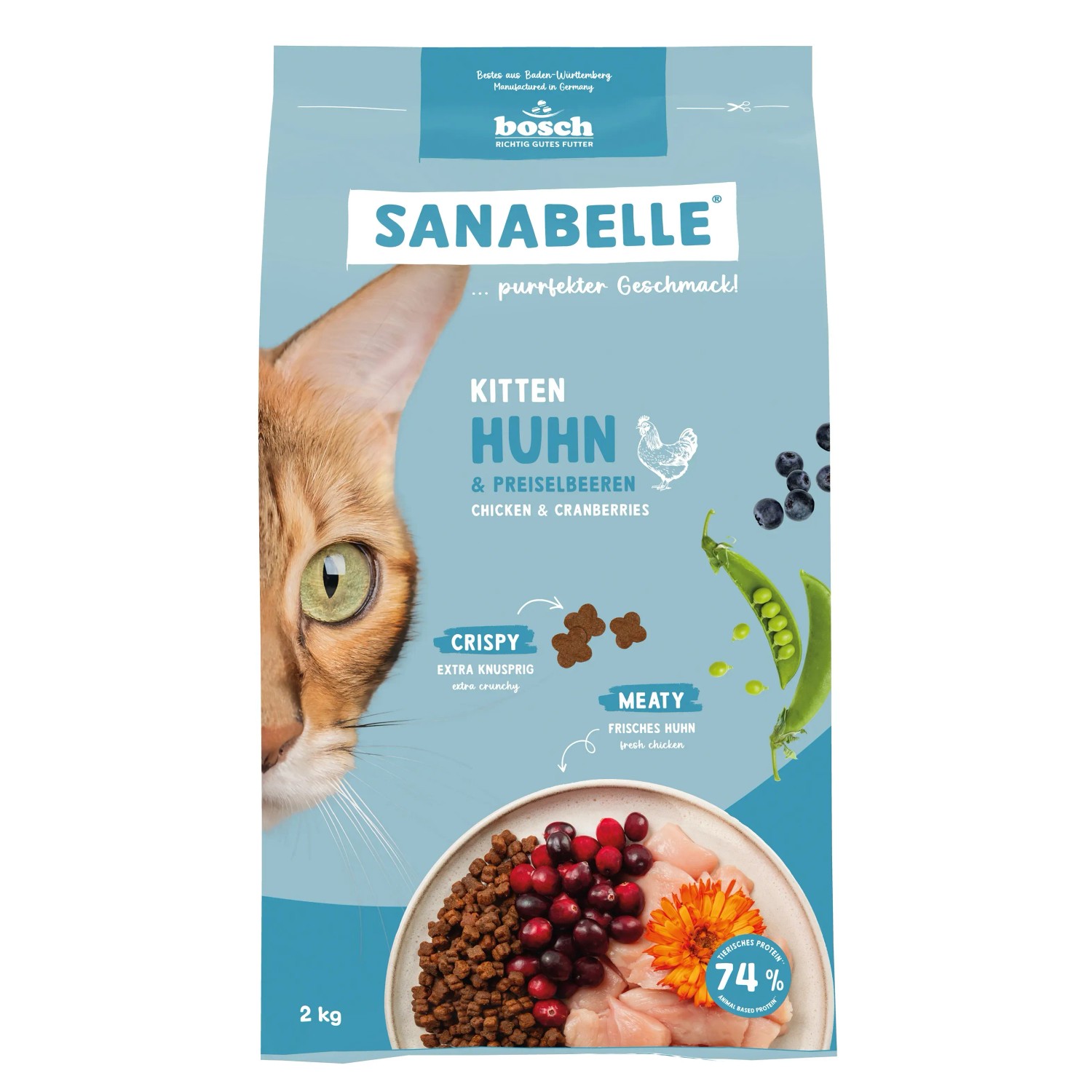 Sanabelle Katzen-Trockenfutter Kitten Huhn & Preiselbeeren 2 kg