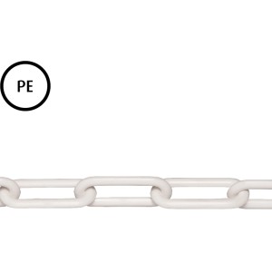 Weiße Conacord Absperrkette aus Polyethylen, 6 mm stark, als Meterware.