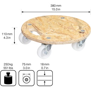 Wagner Transporthilfe 1171 mit 250 kg Tragkraft, Ø 380 mm, aus FSC®-zertifiziertem Holz.