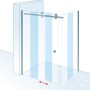 Schulte ExpressPlus Gleittür MasterClass links, Chromoptik, 120x90x200cm, mit Seitenwand.