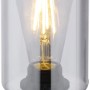 Globo Tischleuchte Hadera, schwarz matt, mit Glaszylinder. Design-Tischlampe für Innenräume.