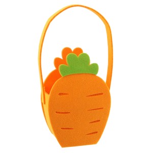 Osterdeko: Orange Filztasche in Karottenform, 12x25x7 cm, ideal für kleine Ostergeschenke.