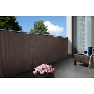 Floraworld Sichtschutz Premium Plus, 90x300 cm, dunkelbraun, als Balkonverkleidung.