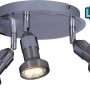 Näve LED-Spot Motril, 3er Rondell, Chrom-Metall. Deckenleuchte mit drei Strahlern.