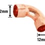 Löt-Bogen, Ø 12 mm, aus Kupfer für Kupferrohre.
