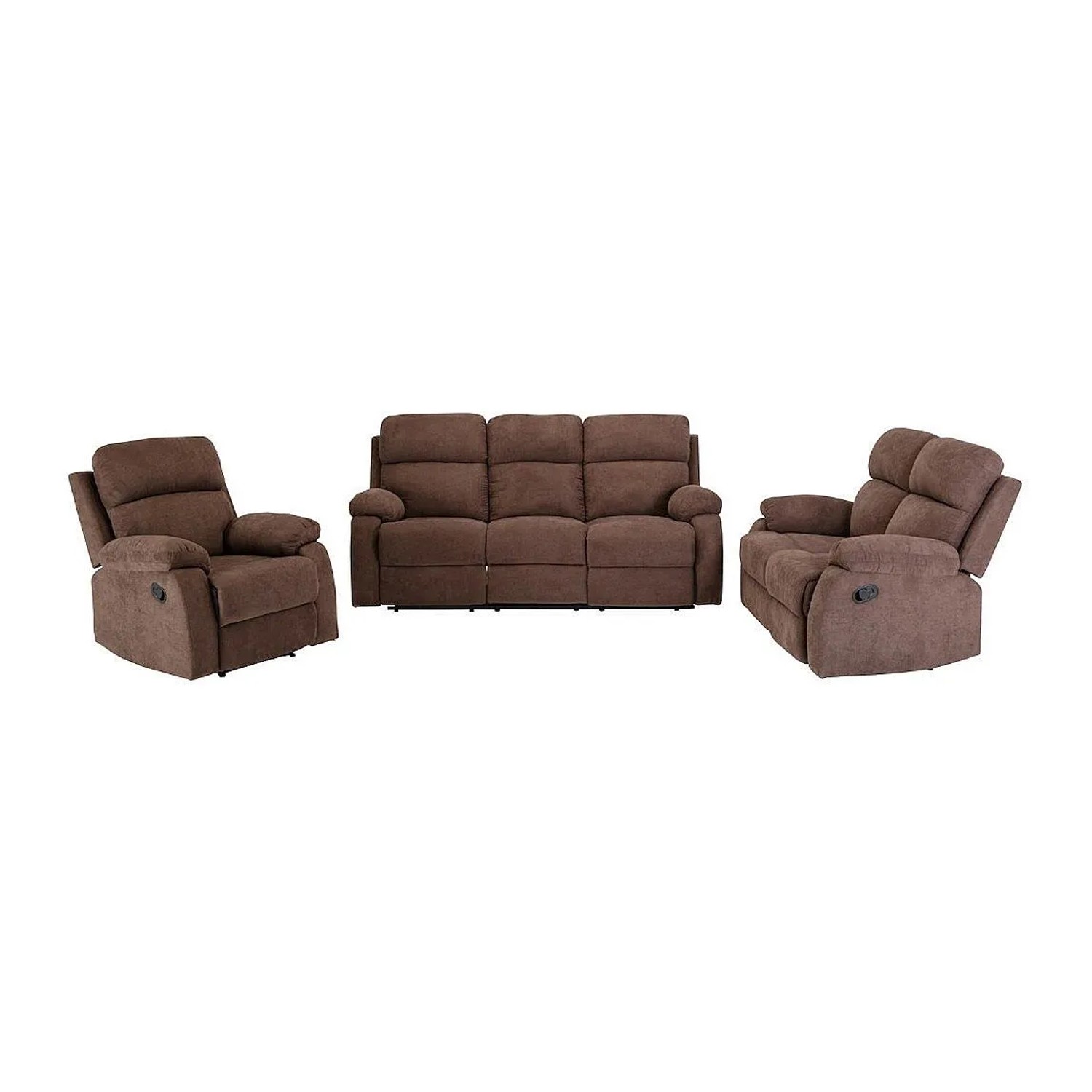 Vente-unique Couchgarnitur Mit Sessel Tolzano Braun 201 cm  146 cm  91 cm