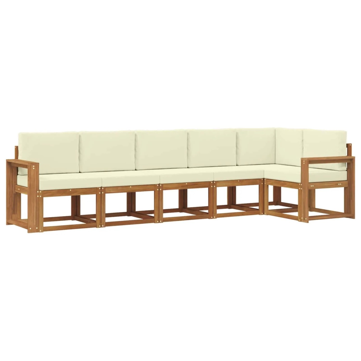 vidaXL Outdoor-Sofagarnitur mit Kissen 6 Stk Natur und Creme 3366468