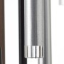 Detailaufnahme: 16-flammige LED-Pendelleuchte Cembalo in Aluminium, Schwarz und Braun.