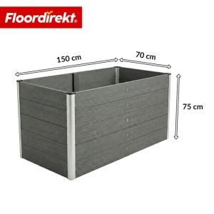 Floordirekt WPC Hochbeet Delos, anthrazit, 150x70x75 cm, mit Stützstange. Robust und wetterfest.