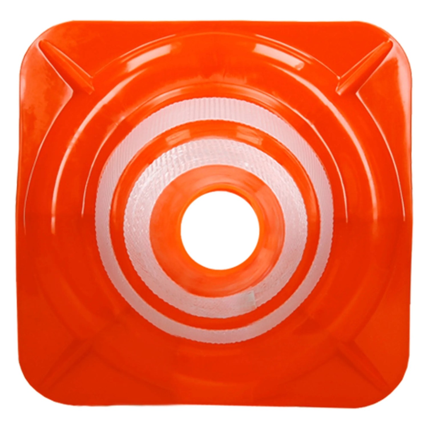 Orange-weißer ECD Germany Verkehrskegel (47cm) mit reflektierenden Streifen.