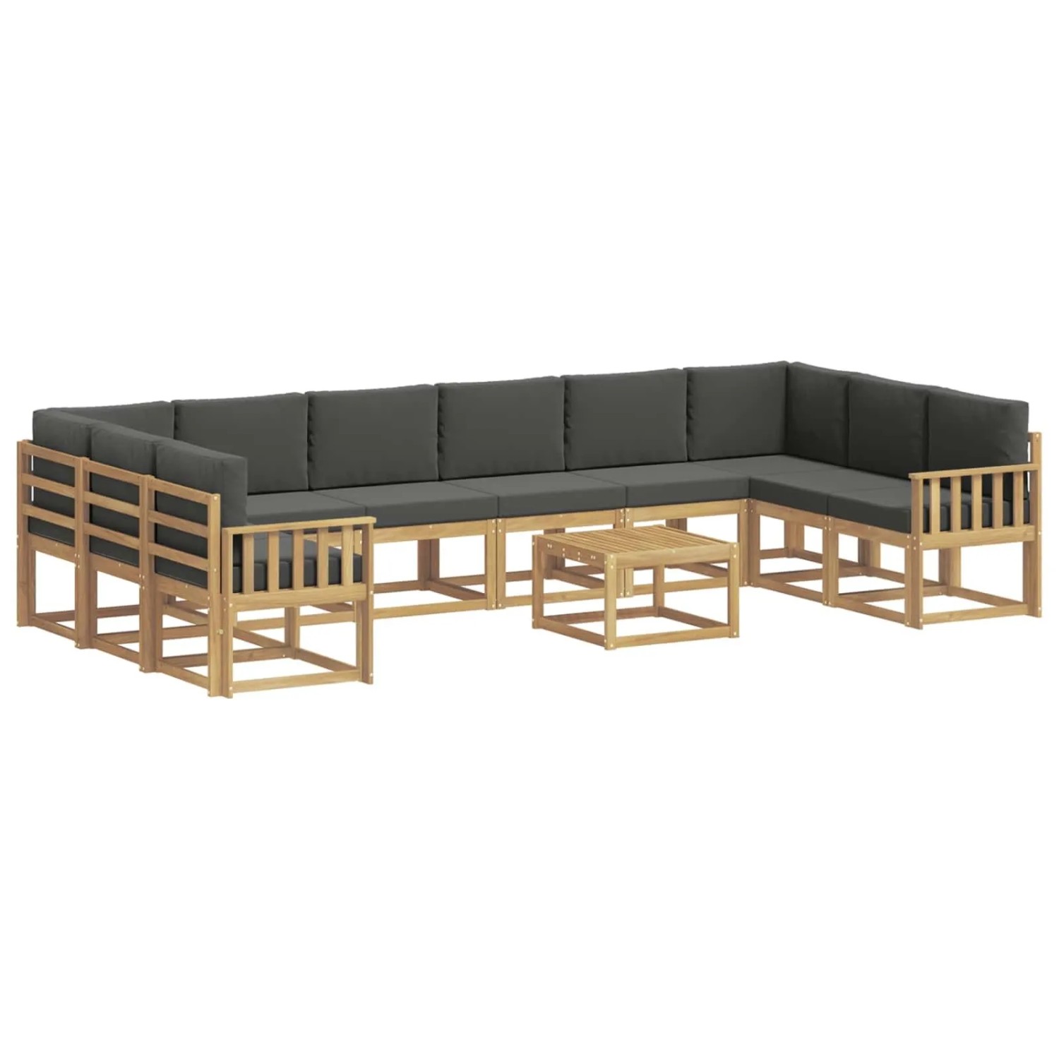 vidaXL Outdoor-Sofagarnitur mit Kissen 11 Stk Weiß und Anthrazit 3388321