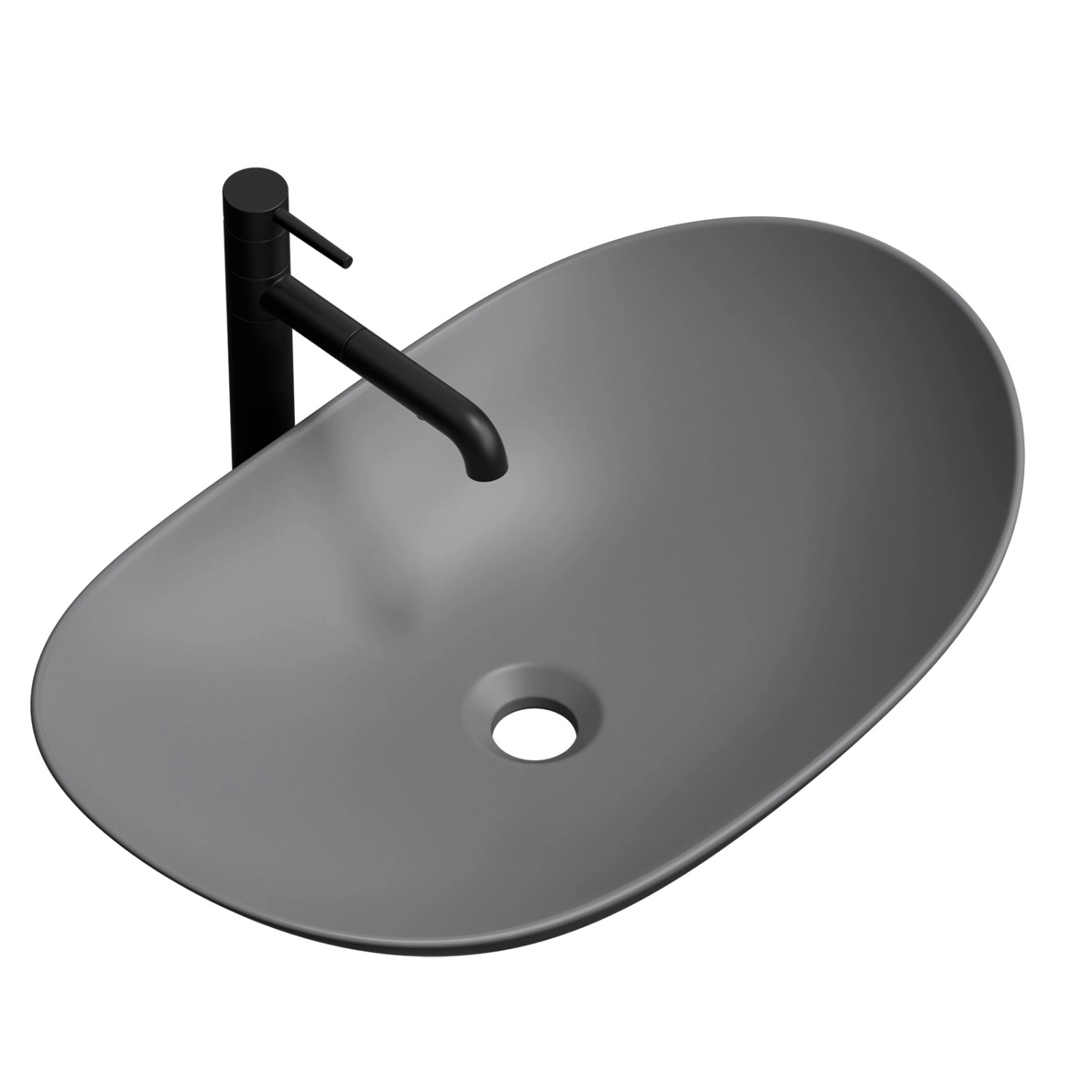 Emke Aufsatzwaschbecken 61,5 x 36 x 15,5 cm Badezimmer Ovales Keramikwaschb günstig online kaufen