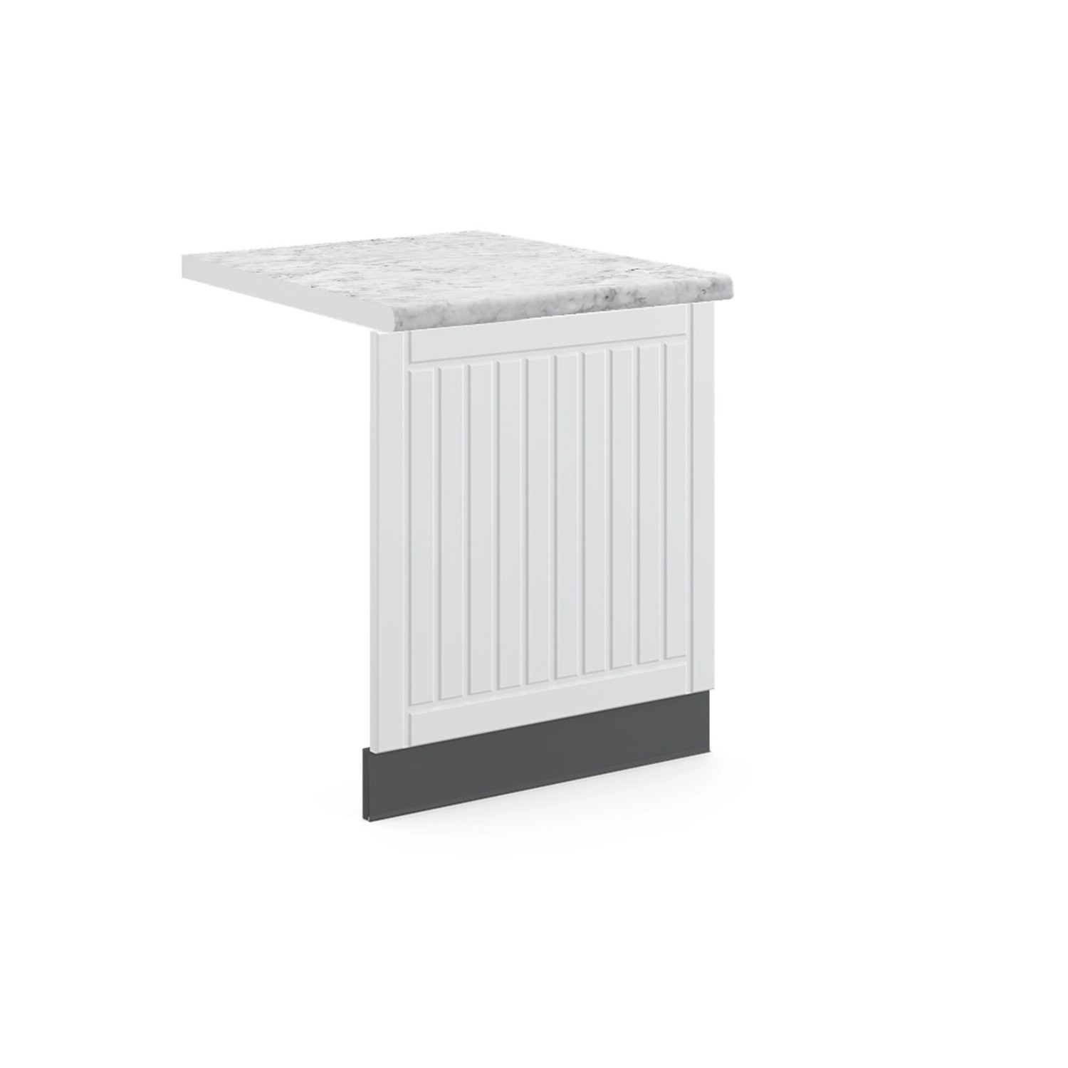 Vicco Frontblende Fame-Line Geschirrspüler Fronttür Weiß Landhaus/Anthrazit 60 cm AP Marmor