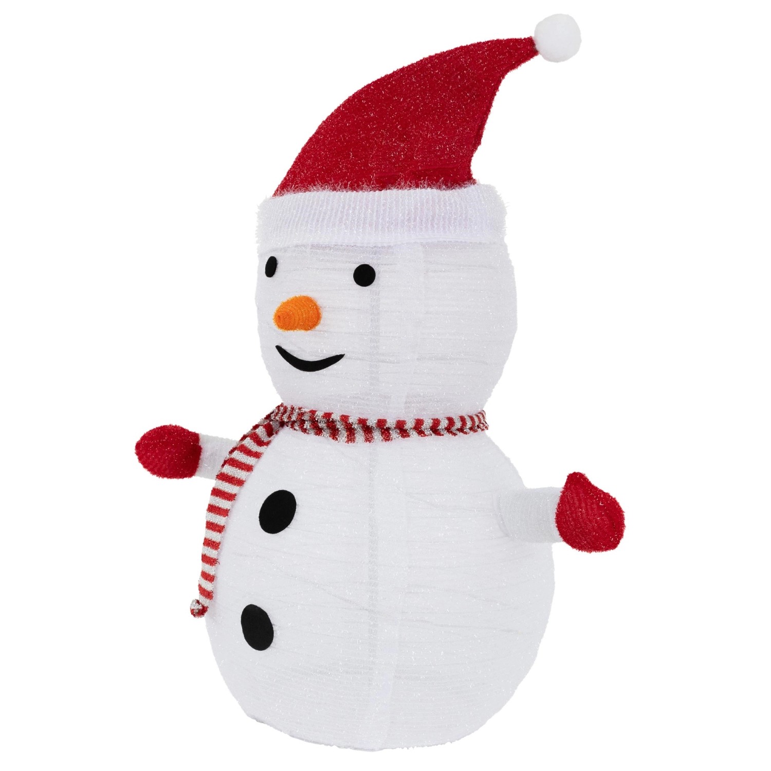 ECD Germany LED Weihnachten Schneemann mit Mütze Schal Handschuhe 68cm