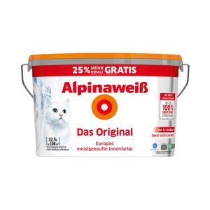 Alpinaweiß Wandfarbe Das Original Weiß Matt 10 + 2,5 l