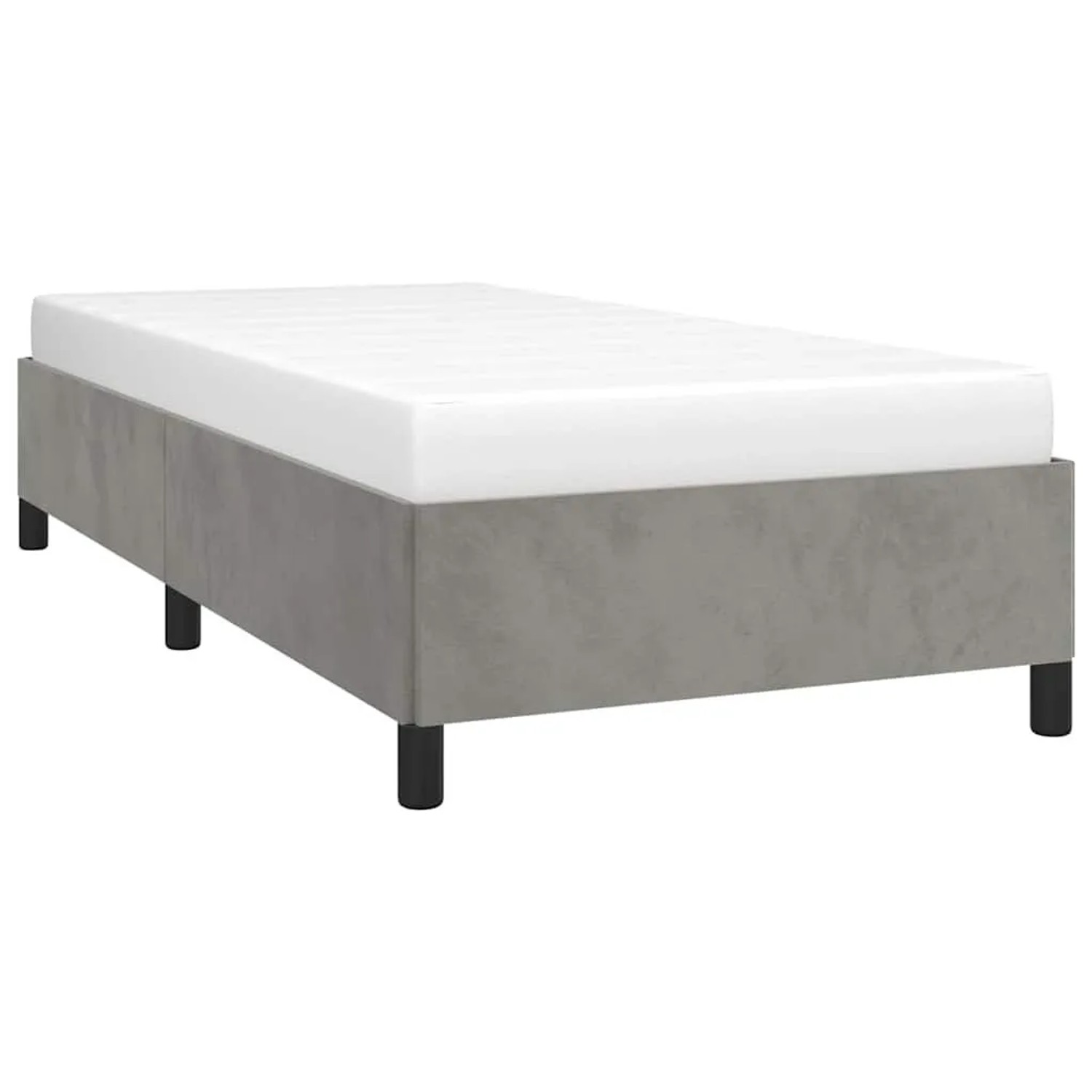 vidaXL Bettgestell ohne Matratze Hellgrau 100x203 cm Twin XL Samt 347351