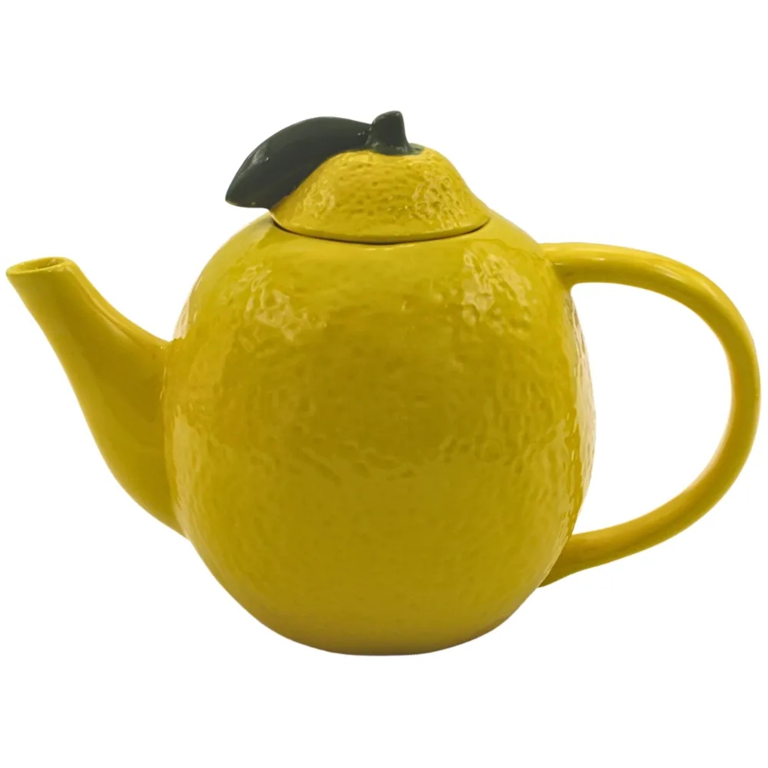 Dekohelden24 Teekanne Kaffeekanne Wasserkanne Servierkanne Keramikkanne Teekanne als Zitrone aus Keramik in Gelb L/B/H 12x 20x 16 cm