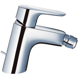 Hansgrohe Bidetarmatur Ecos 50 Chrom mit Zugstange für Bidet, Aufsicht.