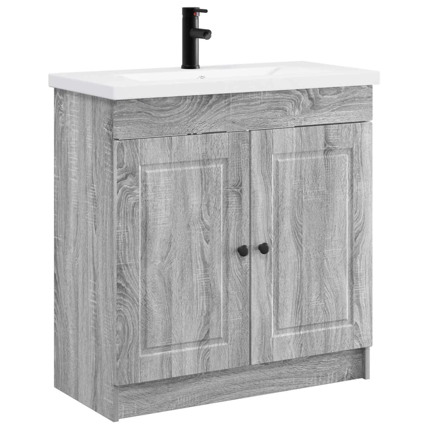 vidaXL Badezimmermöbel-Set Grau Sonoma 78,5 x 37,5 x 81 cm 3404140