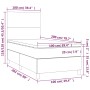 Graues Boxspringbett 100x200 cm mit Kunstleder, Matratze und Topper. Bett für erholsamen Schlaf.