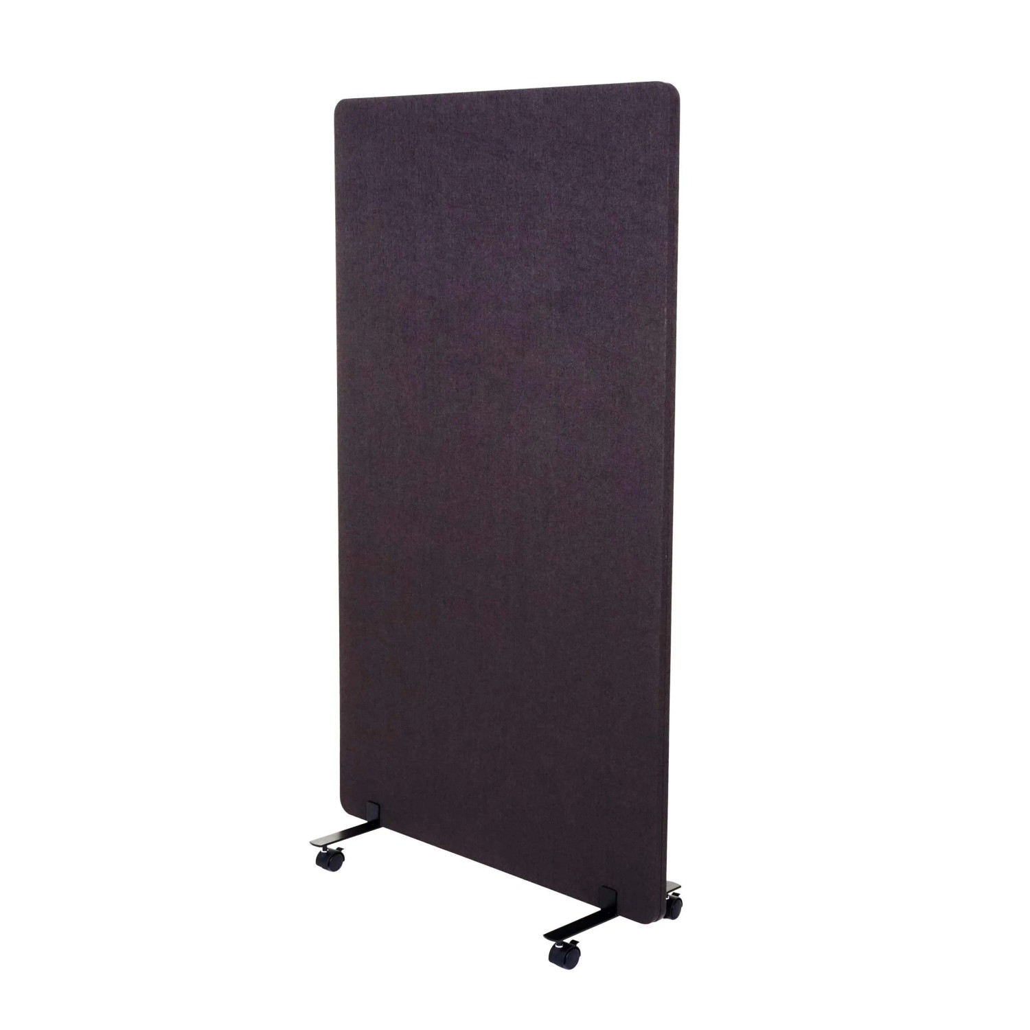 Proregal Akustik-Trennwand HxBxT 147x80x39 cm Doppelwandig Rollbar Stoff Braun-Grau Büro-Sichtschutz Raumteiler Pinnwand