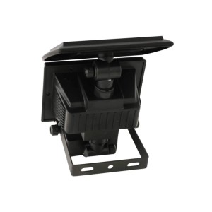 Schwarzer Westfalia Solar Wandstrahler 2in1 mit Bewegungsmelder, geeignet als Wandlampe oder Gartenleuchte.