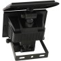 Schwarzer Westfalia Solar Wandstrahler 2in1 mit Bewegungsmelder, geeignet als Wandlampe oder Gartenleuchte.