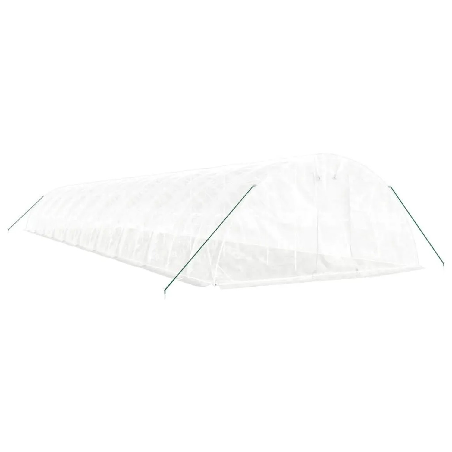 Weißes vidaXL Gewächshaus mit Stahlrahmen, 20x5x2,3 m, für den Garten.