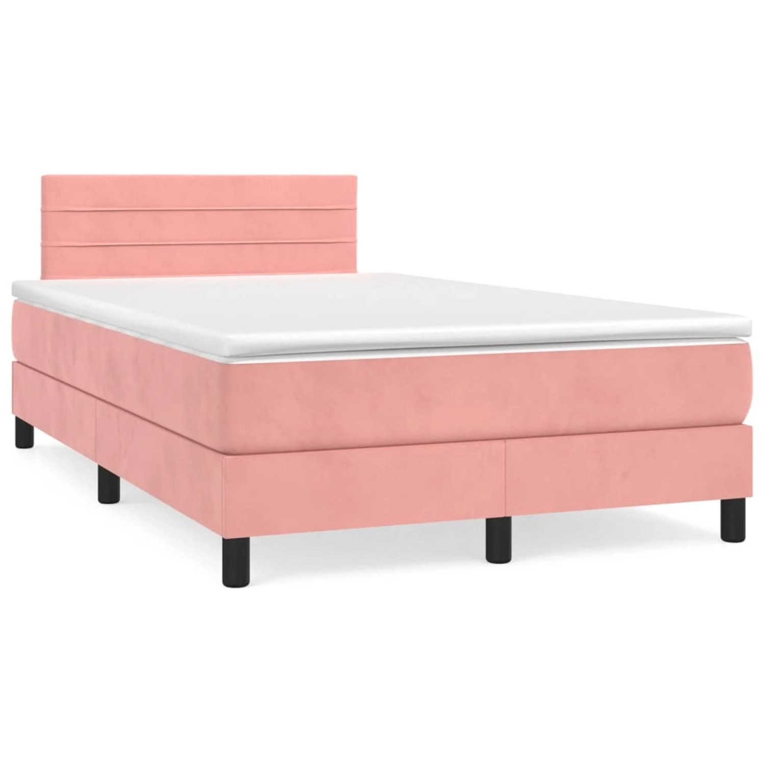 vidaXL Boxspringbett mit Matratze Rosa 120x200 cm Samt1389970 günstig online kaufen