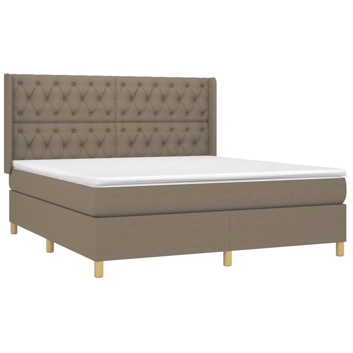 vidaXL Boxspringbett mit Matratze & LED Taupe 160x200 cm Stoff 3139129 günstig online kaufen