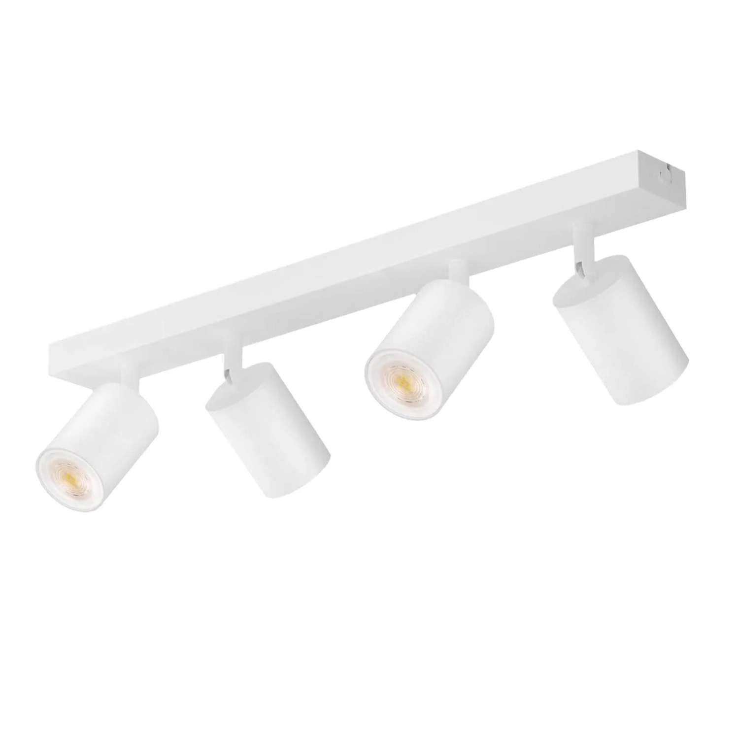 ZMH LED Deckenstrahler Modern Weiß 4-flammig GU10 Schwenkbar 350 Grad Mit Geradem Fahrgestell