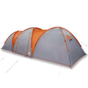vidaXL Kuppel-Familienzelt 8 Personen Grau und Orange Wasserdicht 4009430