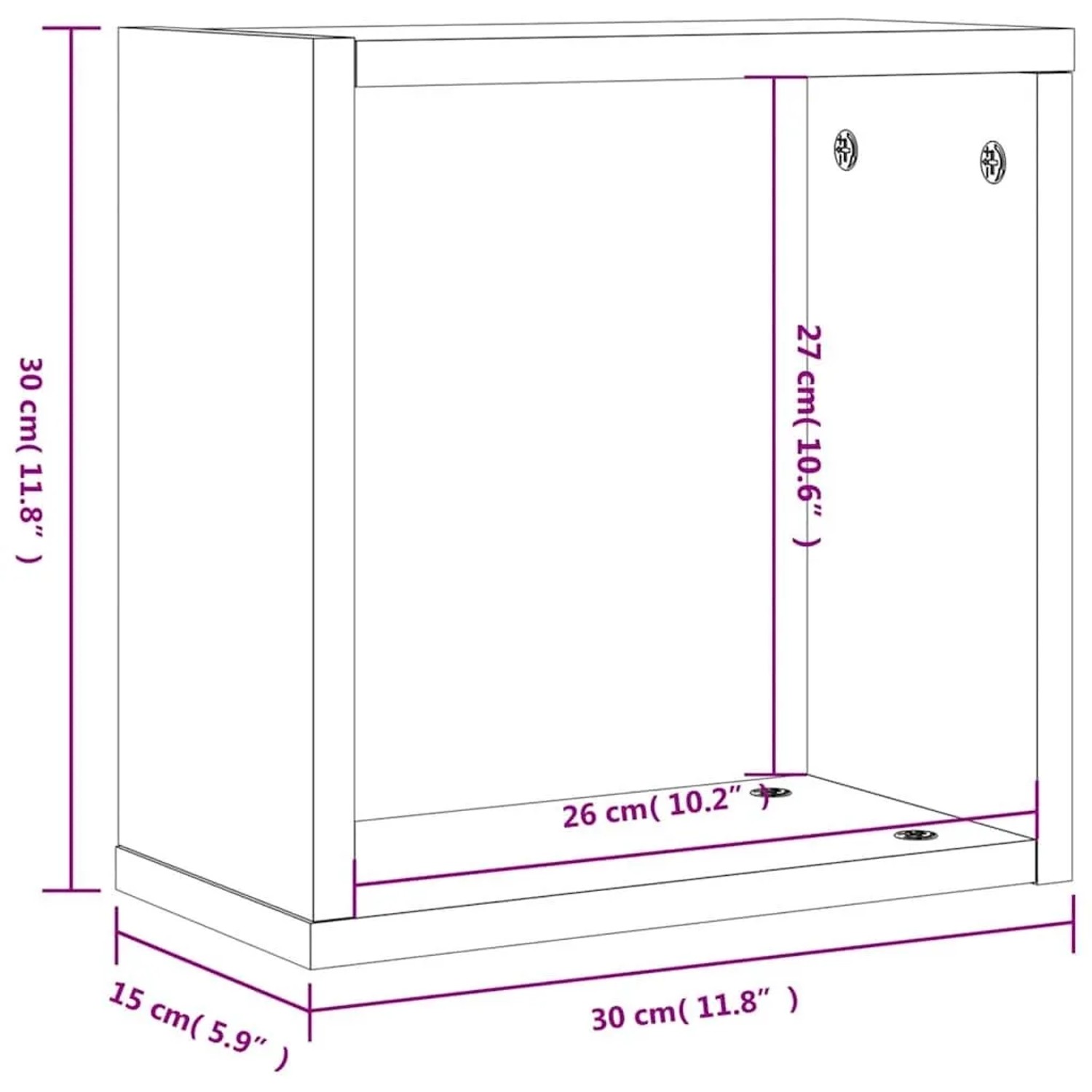 vidaXL Würfelregale 6 Stk Räuchereiche 30x15x30 cm 815881_11