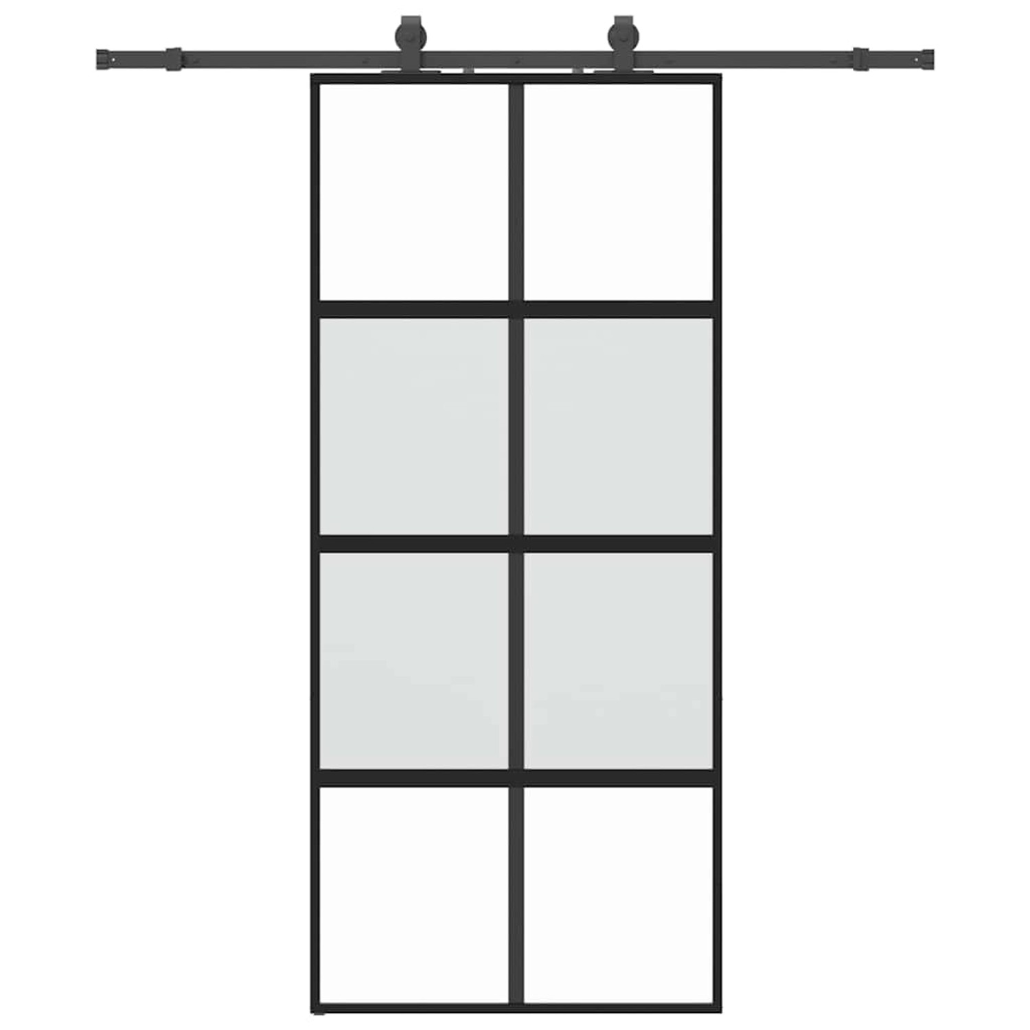 vidaXL Schiebetür mit Beschlag Schwarz 90x205 cm Hartglas 3375833 günstig online kaufen