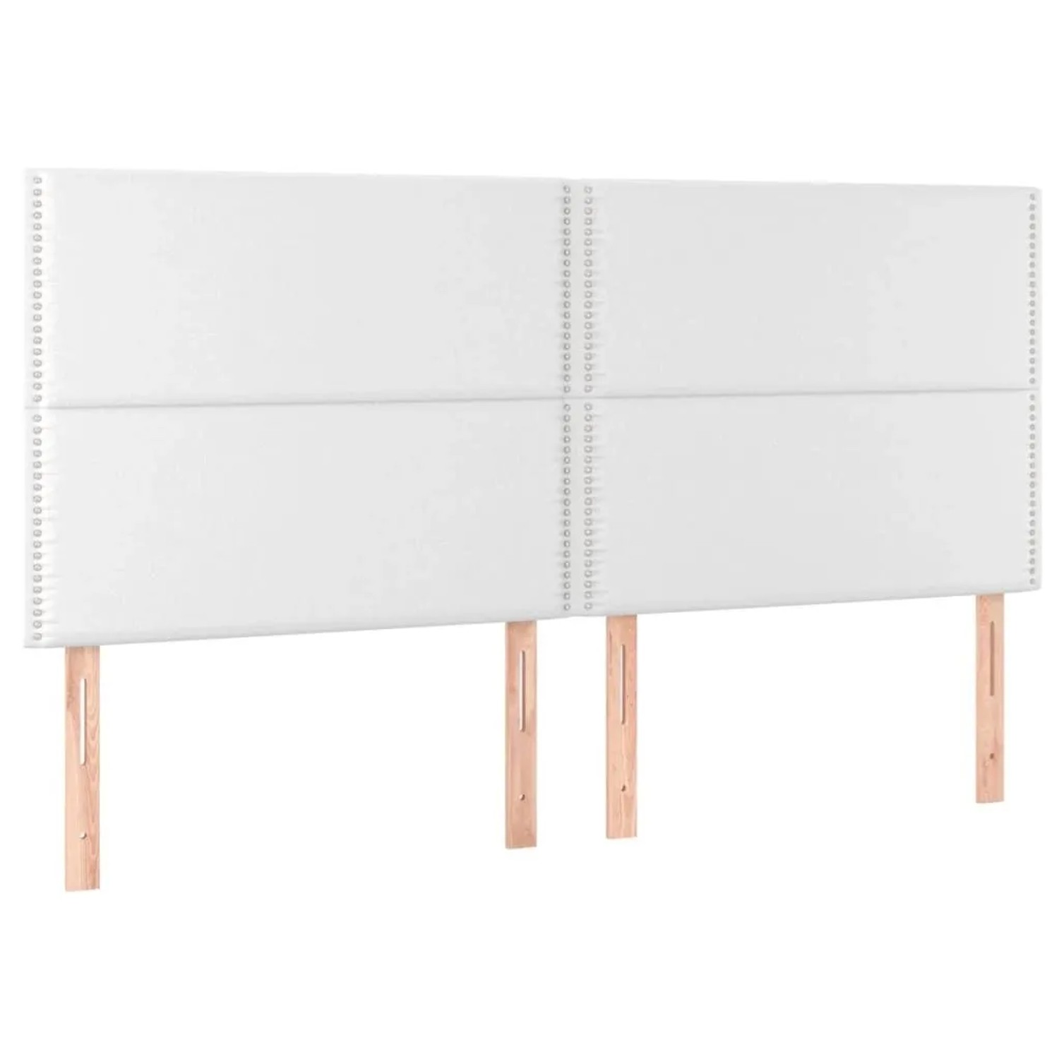 vidaXL Kopfteil Weiß 200x5x118/128 cm Kunstleder 3116301