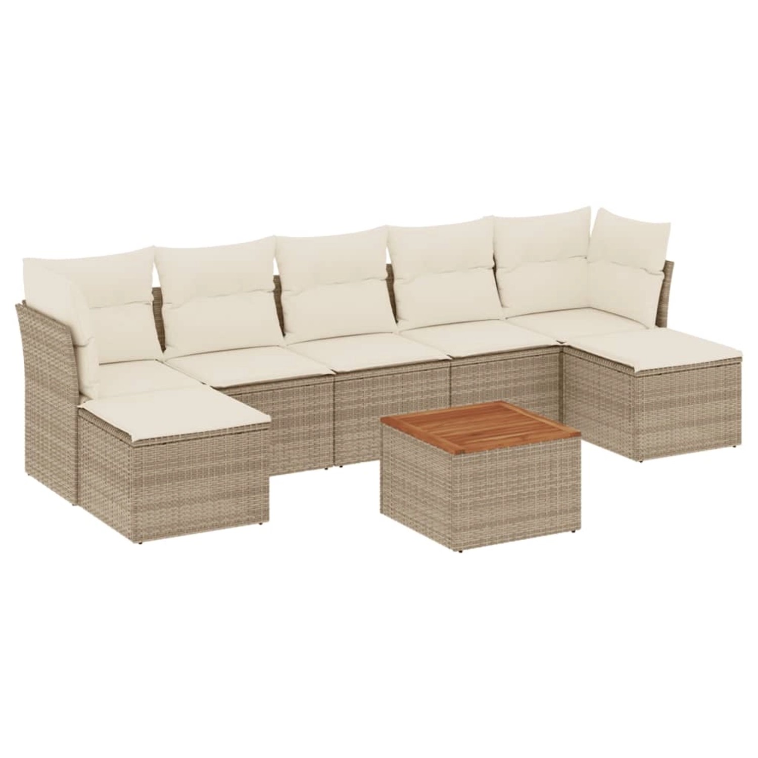 Thumbnail - vidaXL 8-Tlg Garten-Sofagarnitur mit Kissen Beige Poly Rattan 3256107