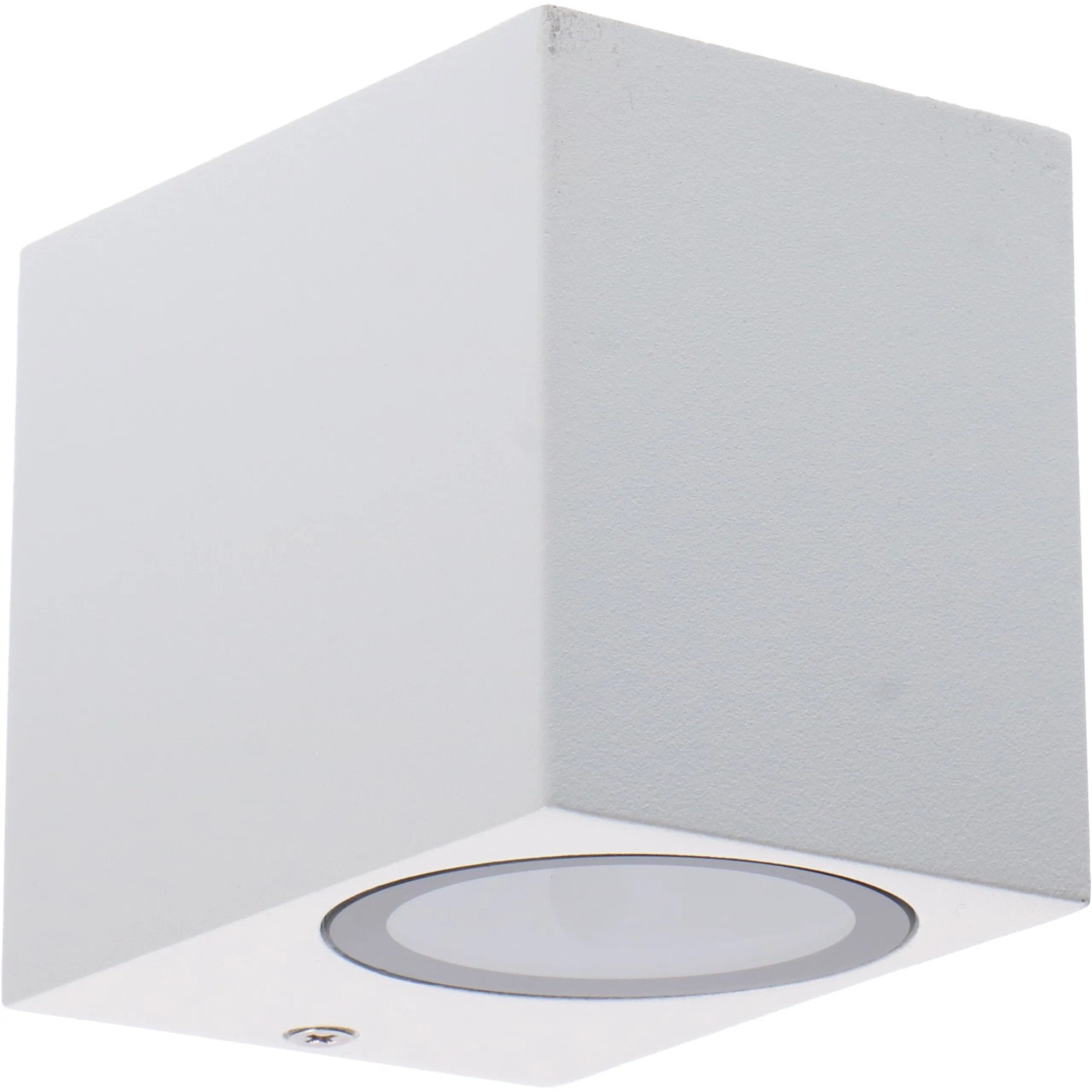 Weiße, eckige LED`s light Außenwandleuchte, 1-flammig für blendfreie Beleuchtung.