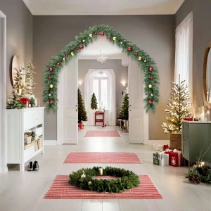 vidaXL Weihnachtsgirlande Geschmückt mit Kugeln und LED-Lichtern 10 m 246407
