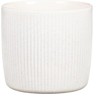 Scheurich Übertopf Solido Linea, Ø 15cm, Perla, mit feiner Reliefstruktur.