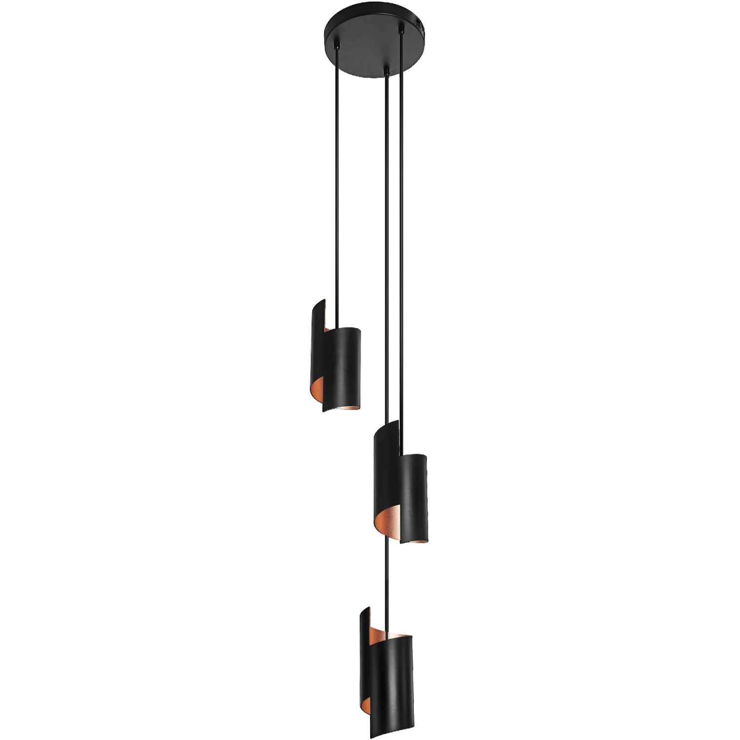 Schwarze Ledvance Smart+ WiFi Pendelleuchte Decor Twist, 150 cm, Hängeleuchte mit drei Leuchten.