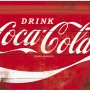 Nostalgic-Art Blechschild Coca-Cola Logo Red Wave, 20x30cm, rote Holzoptik.